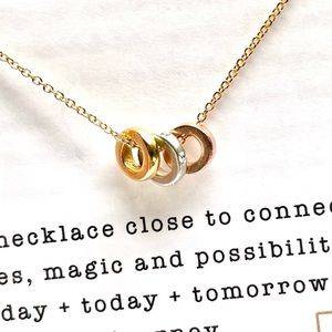 14k Rose Gold || Dogeared Three Wishes 3-Tone Gold-Dipped Necklace